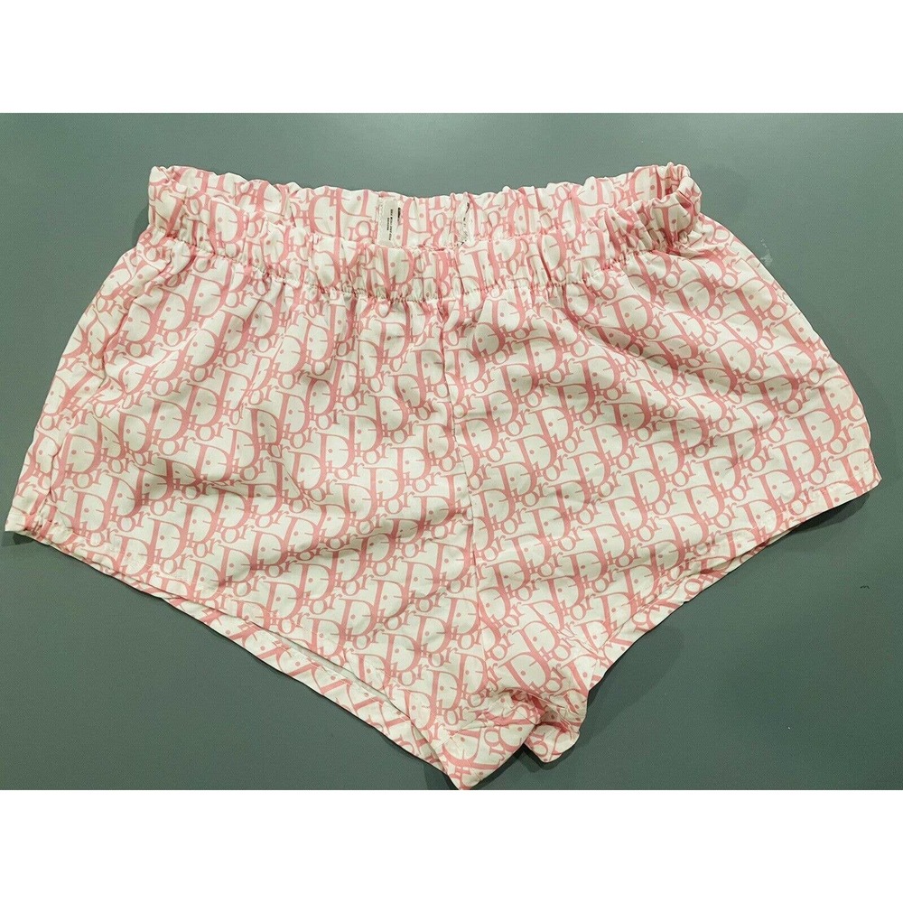 Pink and White Logo Women's Pajama Short Size Medium